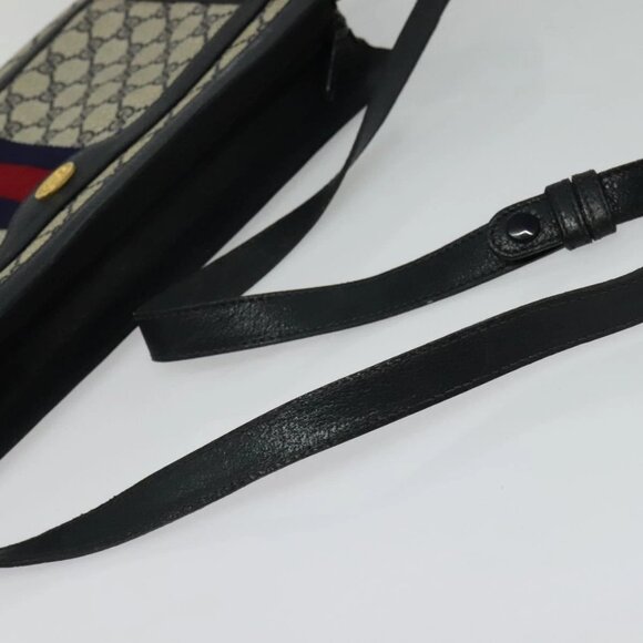 GUCCI GG Supreme Sherry Line Shoulder Bag PVC Navy Gold 41 02 013 Auth ep10484 - Picture 8 of 14